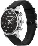 Emporio Armani Watch for Men, Quartz Chronograph Movement and 46mm Case Size with Leather or Silicone Strap
