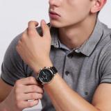 Emporio Armani Watch for Men, Quartz Chronograph Movement and 46mm Case Size with Leather or Silicone Strap