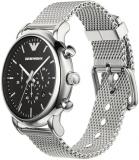 Emporio Armani Watch for Men, Chronograph Movement and 46mm Case Size with Stainless Steel, Leather or Silicone Strap
