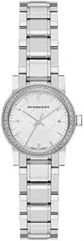 Swiss Diamonds Silver Dial 26mm Women Stainless Steel Wrist Watch The City BU9220
