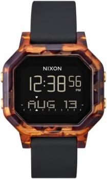NIXON Siren A1210 - Tortoise - 100m Water Resistant Women's Digital Sport Watch (38mm Watch Face, 18mm-16mm Pu/Rubber/Silicone Band)