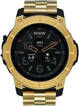 NIXON Mission SS Smart Watch Gold AMOLED 3.53 cm (1.39") GPS (Satellite) - Smart Watches (3.53 cm (1.39"), AMOLED, Touchscreen, WiFi, GPS (Satellite), Gold), Dorado, One Size, Bracelet