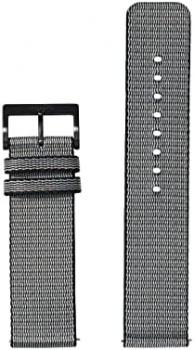 Nixon #TIDE BA007-180-00 Replacement Strap for Watches with 23 mm Spacing Made of Nylon in Black/Silver with Stainless Steel Buckle and with Strap Eyelet Made of Recycled Plastic, Black/Silver,