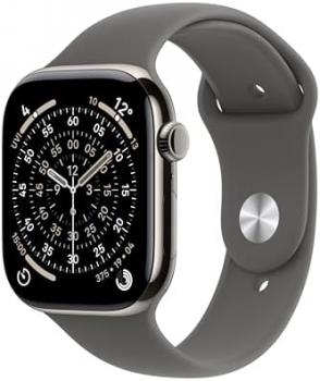 Apple Watch Series 11 GPS + Cellular 46mm Smartwatch with Natural Titanium Case with Stone Grey Sport Band S/M. Sleep Score, Fitness Tracker, Health Monitoring, Always-On Display, Water Resistant