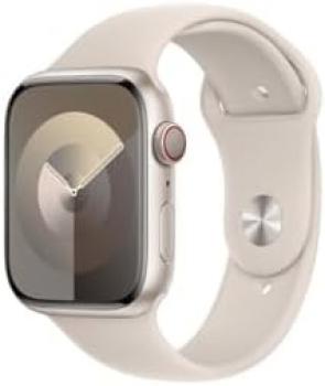 Apple Watch Series 9 (GPS + Cellular, 45 MM) Starlight Aluminum Case with Starlight Sport Band, M/L (Renewed)