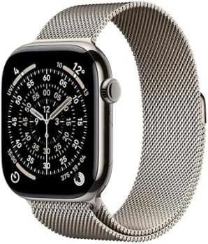 Apple Watch Series 11 GPS + Cellular 46mm Smartwatch with Natural Titanium Case with Natural Milanese Loop S/M. Sleep Score, Fitness Tracker, Health Monitoring, Always-On Display, Water Resistant
