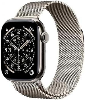 Apple Watch Series 11 GPS + Cellular 42mm Smartwatch with Natural Titanium Case with Natural Milanese Loop. Sleep Score, Fitness Tracker, Health Monitoring, Always-On Display, Water Resistant