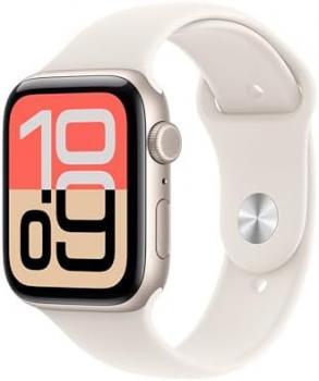 Apple Watch SE 3 GPS + Cellular 44mm Smartwatch with Starlight Aluminium Case with Starlight Sport Band S/M. Fitness and Sleep Trackers, Heart Rate Monitor, Always-On Display, Water Resistant