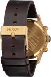 NIXON Sentry Chrono Leather A1391-100m Water Resistant Men's Analog Chronograph Watch (42mm Watch Face, 23mm Leather Band), Gold / Indigo / Brown, One Size, Sentry Chrono Leather