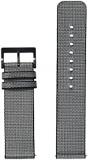 Nixon #TIDE BA007-180-00 Replacement Strap for Watches with 23 mm Spacing Made of Nylon in Black/Silver with Stainless Steel Buckle and with Strap Eyelet Made of Recycled Plastic, Black/Silver,