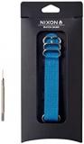 Nixon FKM Rubber NATO BA005-3391-00 Replacement Strap for Watches with 20 mm Silicone and Rubber in Navy Blue / Blue with Buckle and Stainless Steel Fittings, Navy blue / blue, 20mm
