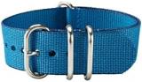 Nixon NATO BA004-3391-00 Recycled Plastic Watch Strap with Stainless Steel Buckle and Fittings 20 mm, Navy blue/blue, 20mm