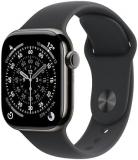 Apple Watch Series 11 GPS + Cellular 42mm Smartwatch with Slate Titanium Case with Black Sport Band M/L. Sleep Score, Fitness Tracker, Health Monitoring, Always-On Display, Water Resistant