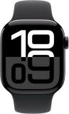 Apple Watch Series 10 (GPS, 42MM) Jet Black Aluminum Case with Black Sport Band, S/M (Renewed)