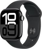 Apple Watch Series 10 (GPS, 42MM) Jet Black Aluminum Case with Black Sport Band, S/M (Renewed)