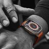 Apple Watch Ultra (GPS + Cellular, 49mm) Titanium Case with Orange Alpine Loop - Large(Renewed)