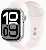 Apple Watch Series 10 [GPS + Cellular, 46mm] - Silver Aluminum Case with Light Blush Sport Band, S/M (Renewed)
