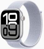 Apple Watch Series 10 [GPS, 42mm] - Silver Aluminum Case with Blue Cloud Sport Loop (Renewed)
