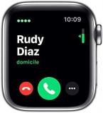 Apple Watch Series 5 (GPS + Cellular, 40MM) - Silver Stainless Steel Case with White Sport Band (Renewed)