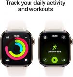 Apple Watch Series 11 GPS + Cellular 42mm Smartwatch with Gold Titanium Case with Light Blush Sport Band S/M. Sleep Score, Fitness Tracker, Health Monitoring, Always-On Display, Water Resistant