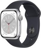 Apple Watch Series 8 (GPS, 41MM) - Silver Aluminum Case with Midnight Sport Band (Renewed)