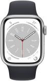 Apple Watch Series 8 (GPS, 41MM) - Silver Aluminum Case with Midnight Sport Band (Renewed)
