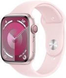 Apple Watch Series 9 [GPS + Cellular, 45mm] Pink Aluminium Case with Pink Sport Band, M/L (Renewed)