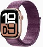 Apple Watch Series 10 [GPS, 46mm] - Rose Gold Aluminum Case with Plum Sport Loop (Renewed)