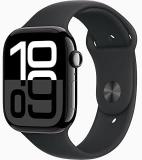 Apple Watch Series 10 [GPS + Cellular, 42mm] - Jet Black Aluminum Case with Black Sport Band, M/L (Renewed)