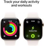 Apple Watch Series 11 GPS + Cellular 46mm Smartwatch with Gold Titanium Case with Light Blush Sport Band S/M. Sleep Score, Fitness Tracker, Health Monitoring, Always-On Display, Water Resistant