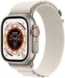 Apple Watch Ultra (GPS + Cellular, 49mm) Titanium Case with Starlight Alpine Loop - Medium(Renewed)