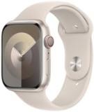 Apple Watch Series 9 (GPS + Cellular, 45 MM) Starlight Aluminum Case with Starlight Sport Band, M/L (Renewed)