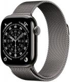 Apple Watch Series 11 GPS + Cellular 42mm Smartwatch with Slate Titanium Case with Slate Milanese Loop. Sleep Score, Fitness Tracker, Health Monitoring, Always-On Display, Water Resistant