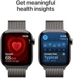 Apple Watch Series 11 GPS + Cellular 42mm Smartwatch with Slate Titanium Case with Slate Milanese Loop. Sleep Score, Fitness Tracker, Health Monitoring, Always-On Display, Water Resistant