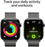 Apple Watch Series 11 GPS + Cellular 42mm Smartwatch with Slate Titanium Case with Slate Milanese Loop. Sleep Score, Fitness Tracker, Health Monitoring, Always-On Display, Water Resistant