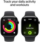 Apple Watch Series 11 GPS + Cellular 46mm Smartwatch with Slate Titanium Case with Black Sport Band S/M. Sleep Score, Fitness Tracker, Health Monitoring, Always-On Display, Water Resistant