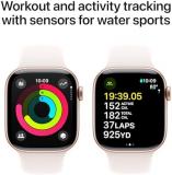 Apple Watch Series 10 GPS 42 mm Smartwatch with Rose Gold Aluminium Case with Light Blush Sport Band - S/M. Fitness Tracker, ECG App, Always-On Retina Display, Water Resistant (Renewed)