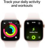 Apple Watch Series 11 GPS + Cellular 42mm Smartwatch with Rose Gold Aluminium Case with Light Blush Sport Band S/M. Sleep Score, Fitness Tracker, Health Monitoring, Always-On Display, Water Resistant