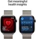 Apple Watch Series 11 GPS + Cellular 42mm Smartwatch with Natural Titanium Case with Natural Milanese Loop. Sleep Score, Fitness Tracker, Health Monitoring, Always-On Display, Water Resistant