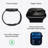 Apple Watch Series 10 GPS + Cellular 42 mm Smartwatch with Silver Aluminium Case with Blue Cloud Sport Loop - One Size. Fitness Tracker, ECG App, Always-On Retina Display, Carbon Neutral