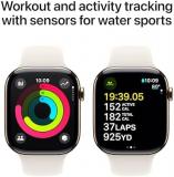 Apple Watch Series 10 GPS + Cellular 46 mm Smartwatch with Gold Titanium Case with Starlight Sport Band - M/L. Fitness Tracker, ECG App, Always-On Retina Display, Water Resistant