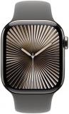 Apple Watch Series 10 GPS + Cellular 42 mm Smartwatch with Natural Titanium Case with Stone Grey Sport Band - M/L. Fitness Tracker, ECG App, Always-On Retina Display, Water Resistant