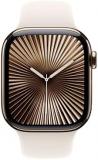 Apple Watch Series 10 GPS + Cellular 42 mm Smartwatch with Gold Titanium Case with Starlight Sport Band - S/M. Fitness Tracker, ECG App, Always-On Retina Display, Water Resistant
