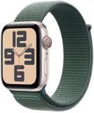 Apple Watch SE (2nd Gen) GPS+Cellular 44mm Smartwatch with Starlight Aluminium Case with Lake Green Sport Loop - One Size. Fitness & Sleep Trackers, Crash Detection, Heart Rate Monitor, Carbon Neutral