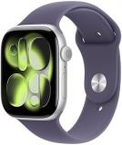 Apple Watch Series 11 GPS 46mm Smartwatch with Silver Aluminium Case with Purple Fog Sport Band S/M. Sleep Score, Fitness Tracker, Health Monitoring, Always-On Display, Water Resistant