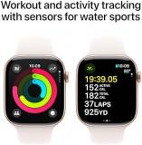 Apple Watch Series 10 GPS + Cellular 46 mm Smartwatch with Rose Gold Aluminium Case with Light Blush Sport Band - S/M. Fitness Tracker, ECG App, Always-On Retina Display, Water Resistant