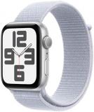 Apple Watch SE (2nd Gen) GPS 44mm Smartwatch with Silver Aluminium Case with Blue Cloud Sport Loop - One Size. Fitness and Sleep Trackers, Crash Detection, Heart Rate Monitor, Carbon Neutral