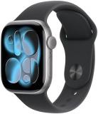 Apple Watch Series 11 GPS 42mm Smartwatch with Space Grey Aluminium Case with Black Sport Band M/L. Sleep Score, Fitness Tracker, Health Monitoring, Always-On Display, Water Resistant