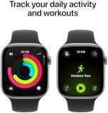 Apple Watch Series 11 GPS + Cellular 46mm Smartwatch with Space Grey Aluminium Case with Black Sport Band M/L. Sleep Score, Fitness Tracker, Health Monitoring, Always-On Display, Water Resistant