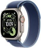Apple Watch Ultra 3 GPS + Cellular 49mm Premium Running and Multisport Smartwatch with Rugged Natural Titanium Case with Blue/Bright Blue Trail Loop S/M. Advanced Health and Fitness Tracking